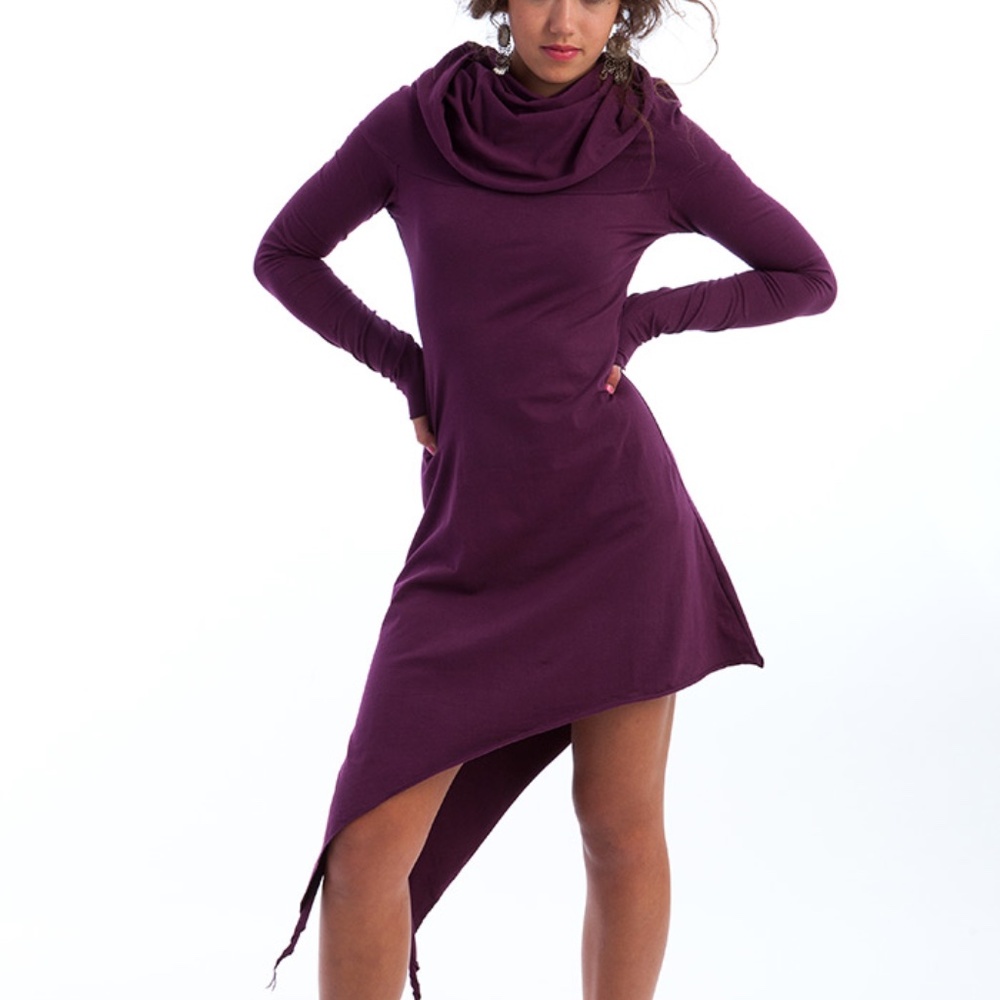 *NWT* GEKKO Black Pixie Dress in Black with Exaggerated Neck/Hood size M/L - Picture 6 of 8